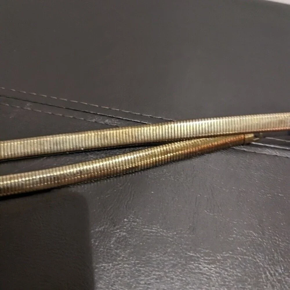 New York & Co Vintage Belt Gold Tone Thin Metal Rope Stretchy Snake Belt
